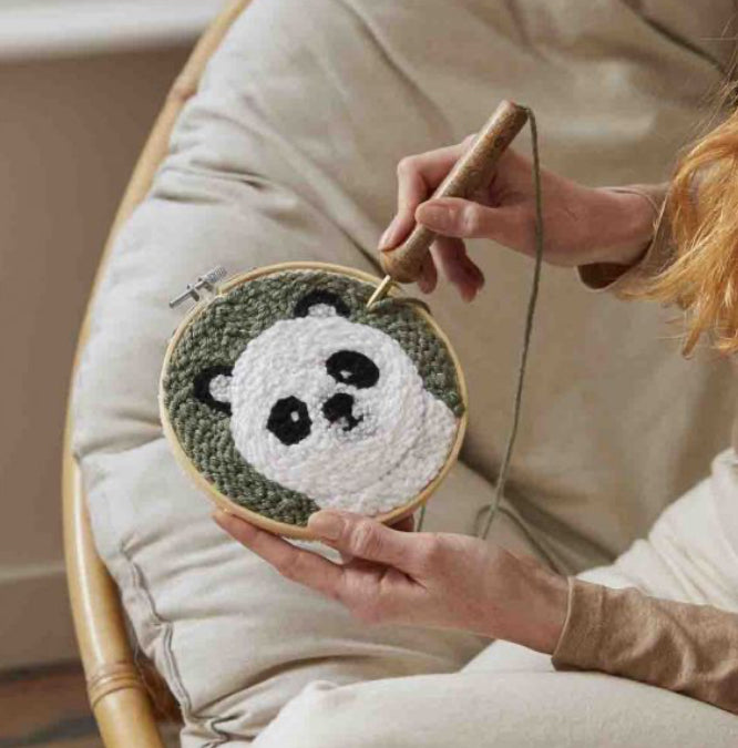 DIY Punch Needle pakket, DMC kit panda