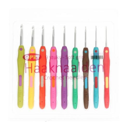 Opry Haaknaaldenset soft grip - 2.00mm-6.00mm