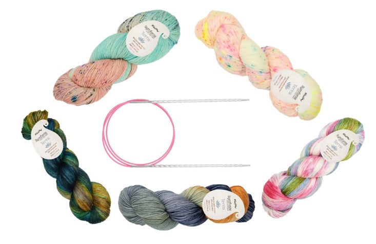Pakket kousen breien met Addi Unicorn Rondbreinaalden en Symfonie kousenwol